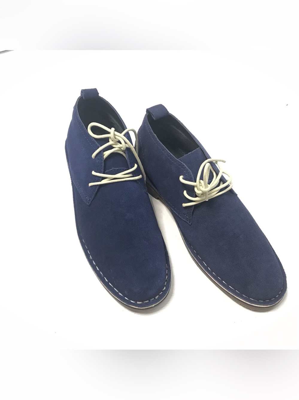 Golaiman Suede Desert Boots Size 9 Navy Blue Lace-Up Casual Chukka Shoes New